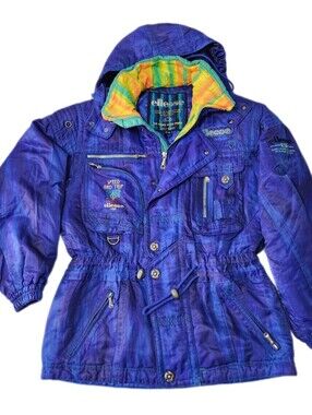 ELLESSE SKI WEAR HOODIE JACKET WOMEN'S COLOR BLUE SIZE MEDIUM